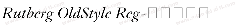 Rutberg OldStyle Reg字体转换